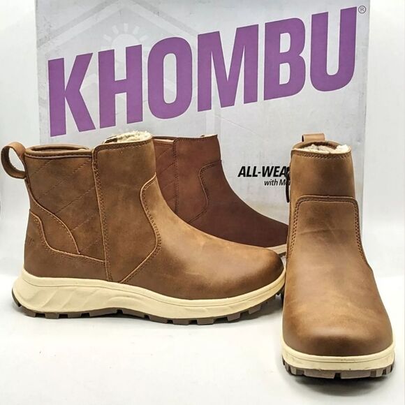 KHOMBU Women's Dusk All Weather Boot Insulated Brown Size 8 Rated Up To -20° NIB - Picture 1 of 8